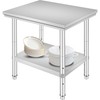Stainless Steel Prep Table 24x30x31in 700lb 3-Level Adjustable Kitchen gallery