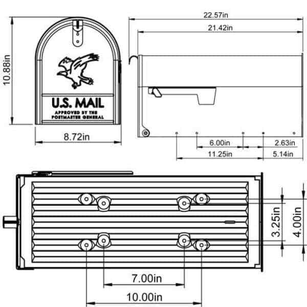 Architectural Mailboxes Elite Black, Large, Steel, Post Mount Mailbox gallery