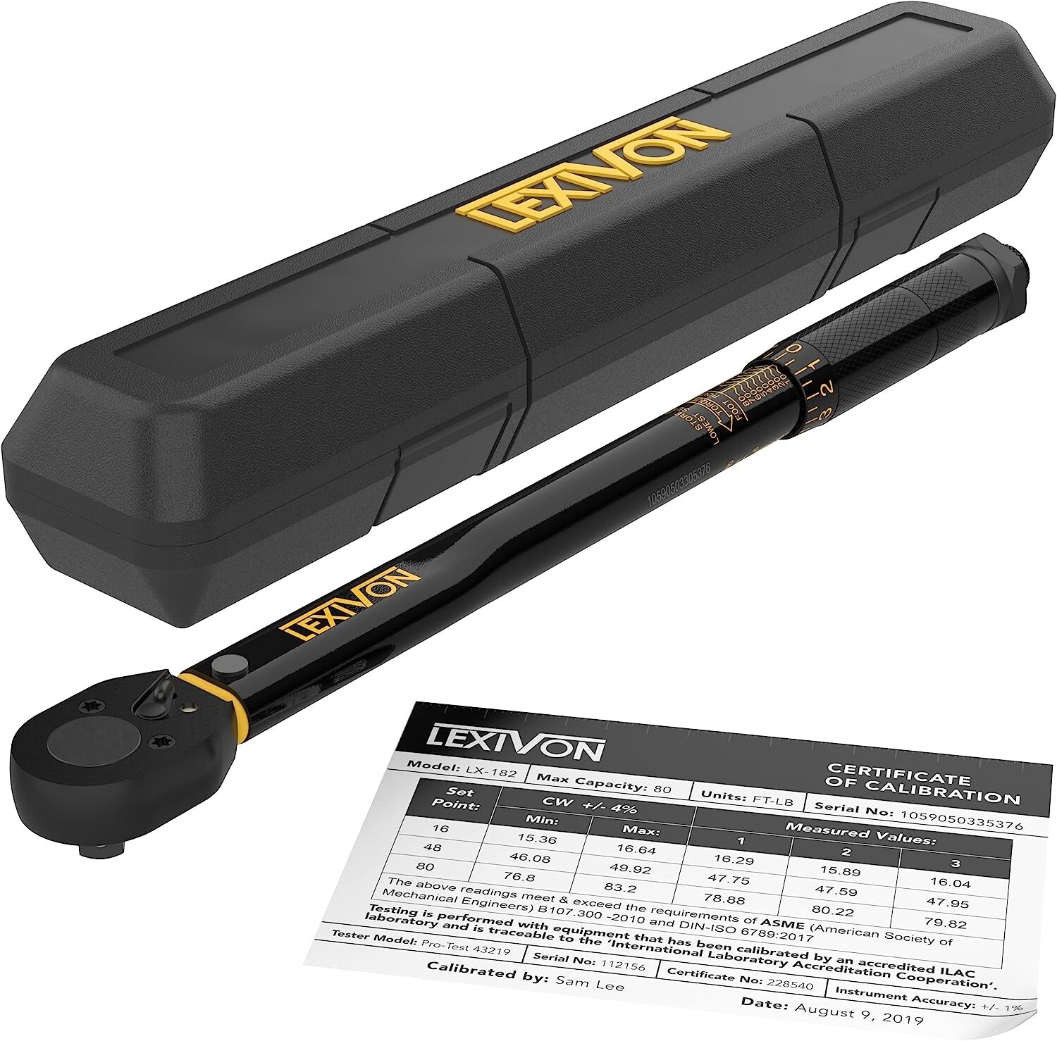 LEXIVON 3/8-Inch Drive Click Torque Wrench 10~80 Ft-Lb/13.6~108.5 Nm LX-182 gallery