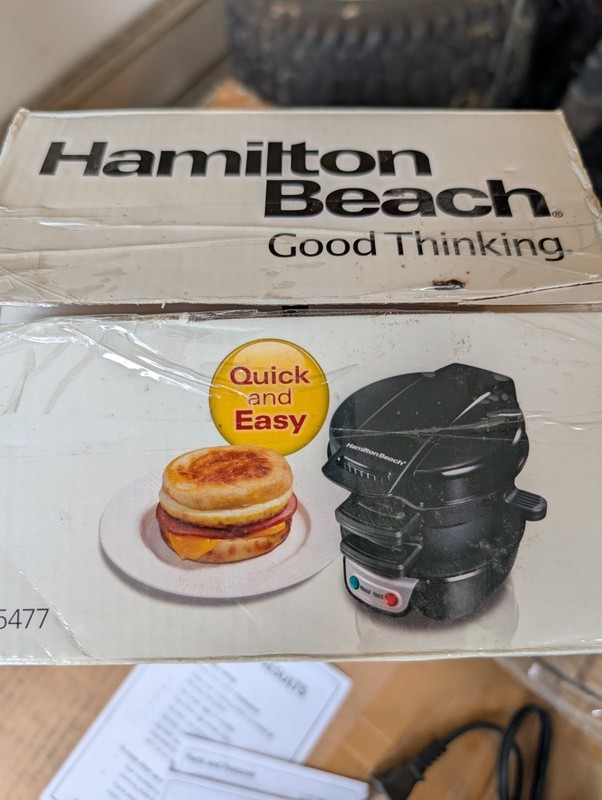 Hamilton Beach Breakfast Sandwich Maker 25477 Ready in 5 Minutes Black/Silver gallery