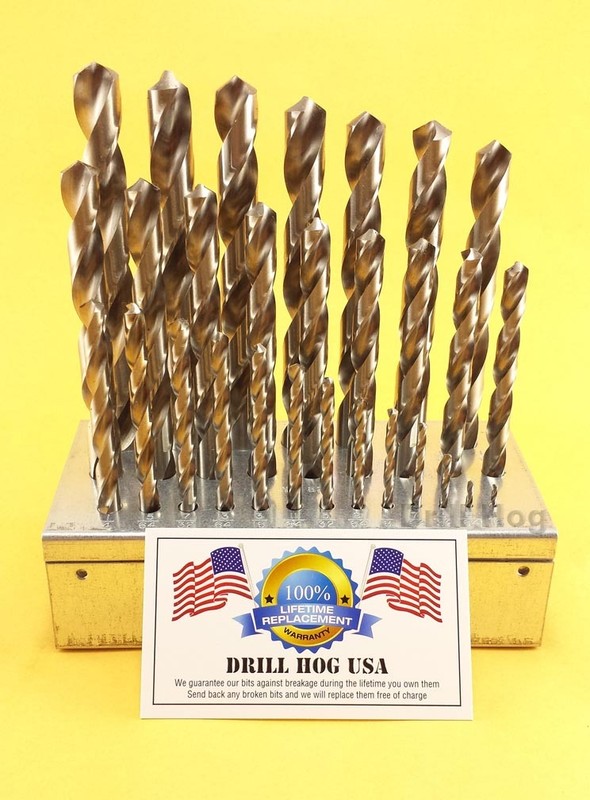 29 Pc Drill Bit Set 1/16"-1/2" Niobium Drill Index Lifetime Warranty MADE IN USA gallery