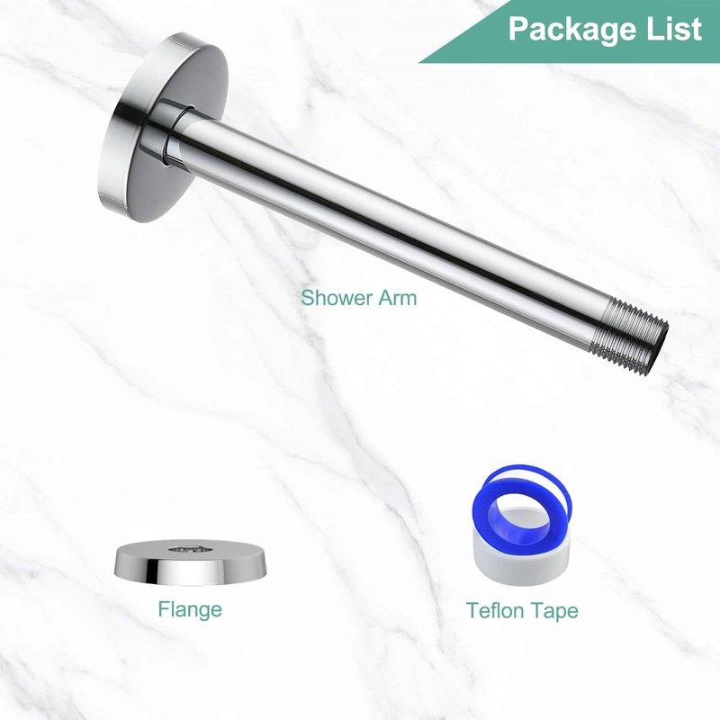 12 Inch Ceiling Mounted Shower Arm with Flange for Fixed Rain Shower Head gallery
