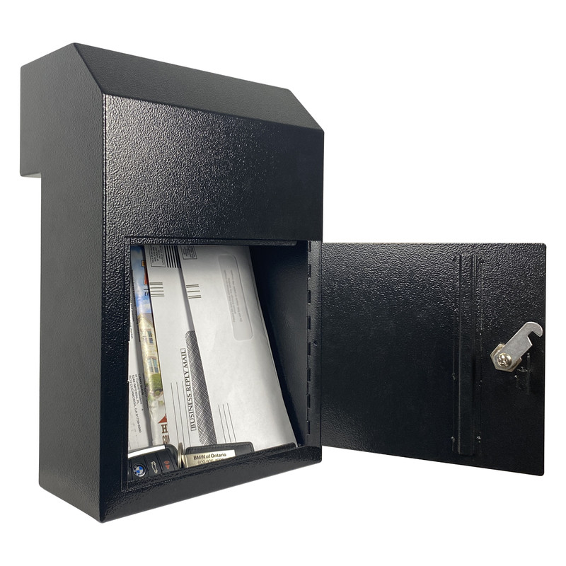 Plugsharge Door Drop Box, Mail Slots, Through The Door Locking Mailbox, Black gallery