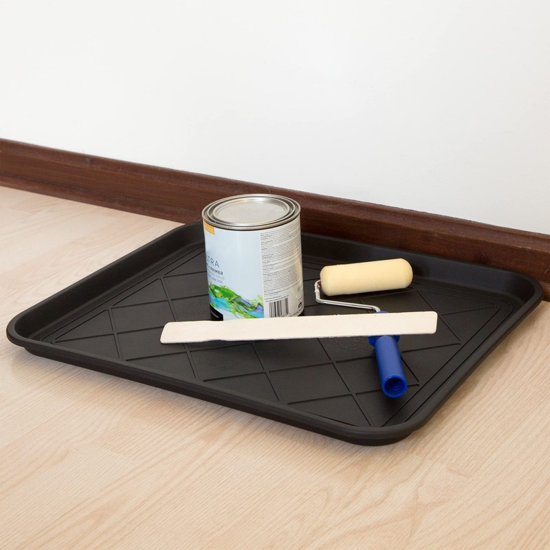 All-Weather Boot Tray - Water-Resistant Plastic Mud Pan, Pet Food Tray, and O... gallery