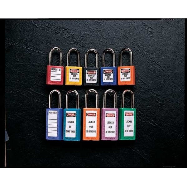 Master Lock 411Prp Lockout Padlock, Keyed Different, Thermoplastic, Purple, 1 gallery