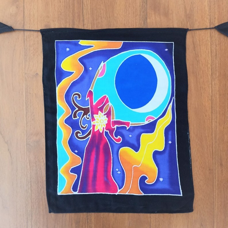 Batik Goddess Flags Set, Handmade Rayon Home Decor gallery