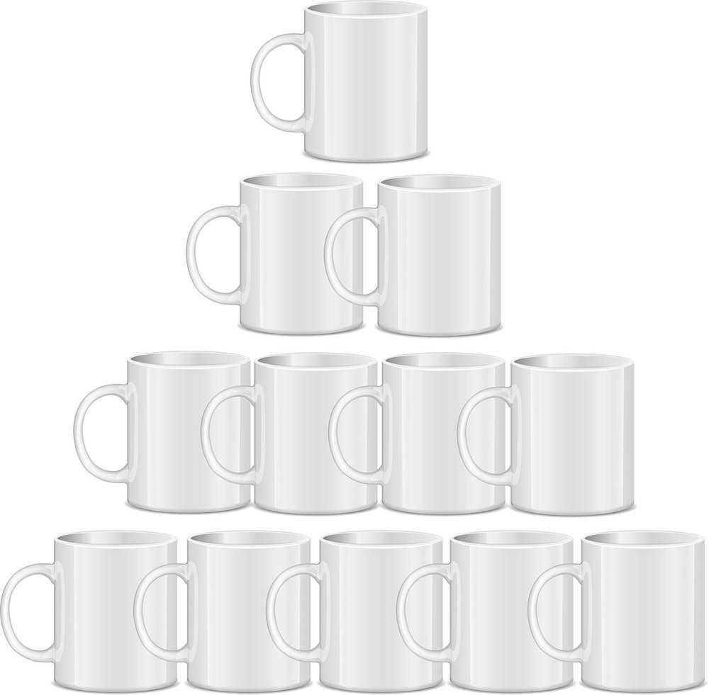 Sublimation Mugs Blank 11oz Sublimation Coffee mugs White Coated Ceramic Cup ...