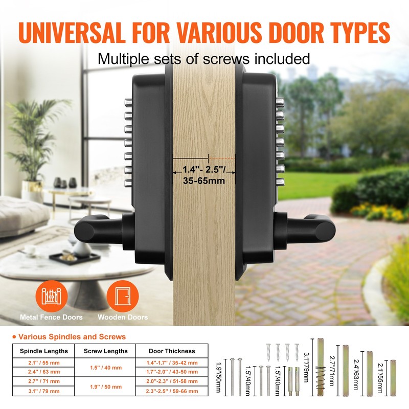 VEVOR Mechanical Keyless Entry Door Lock 14 Digit Keypad Double-sided Embedded gallery