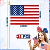 24 Pack Small American Flags on Stick, 4 x 6 inches, Red Blue White gallery