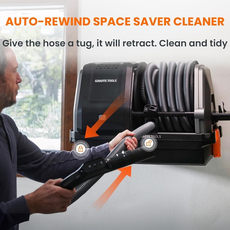 Giraffe Tools Wet Dry Vacuum Cleaner with 30FT Retractable Hose--Remote Control gallery