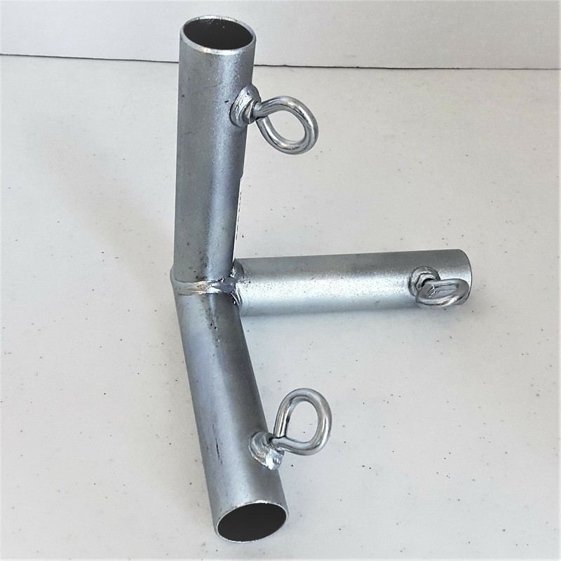 4pc - 3 Way Flat Corner Canopy Fitting Carport Patio Garden (f3a) 3/4" Pipe gallery