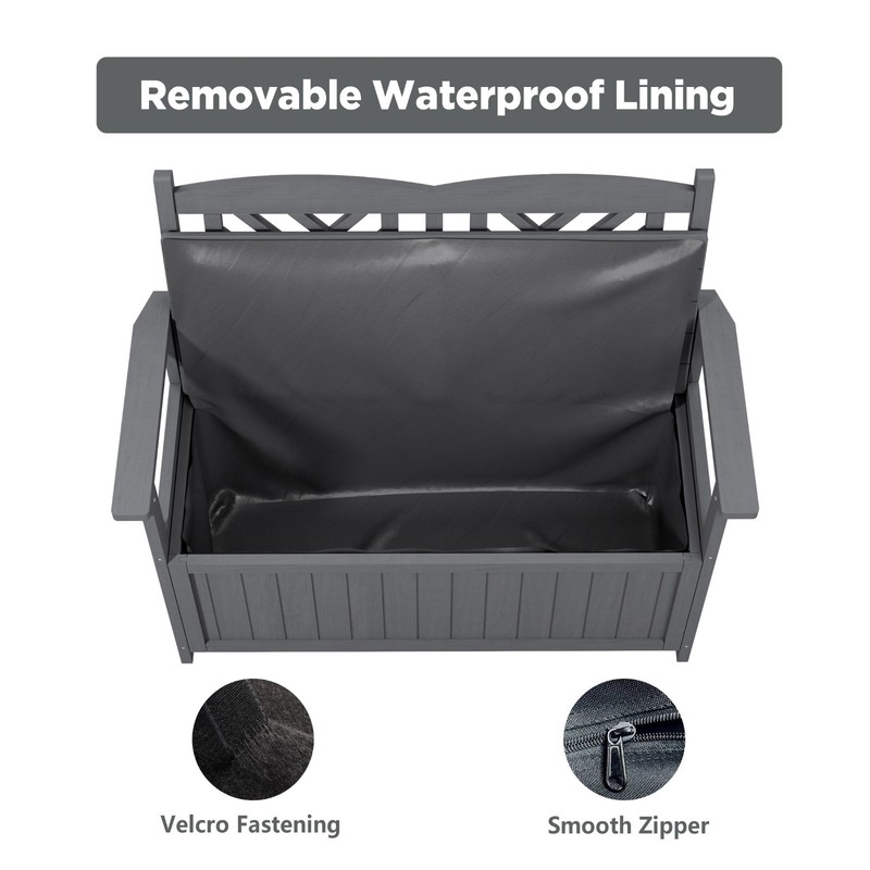 Outdoor Storage Deck Boxes with Backrest Armrest ,Waterproof Patio Storage Box gallery