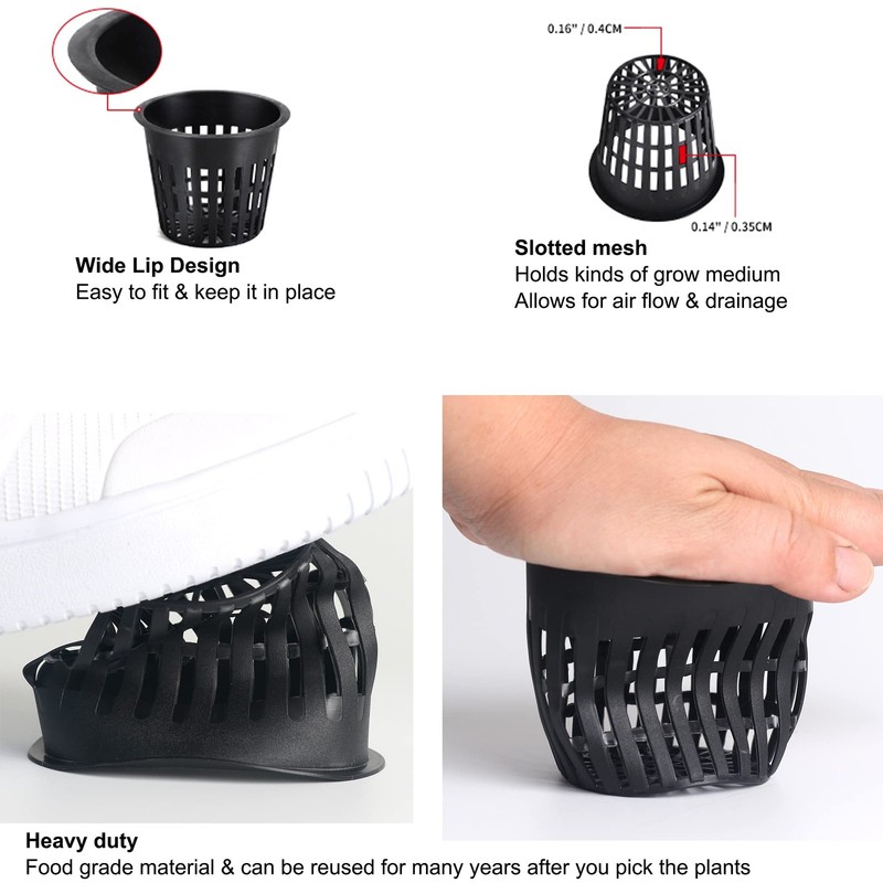 ORIMERC 30 Pack 3 inch Net Cup Pots with 30 feet Hydroponic Self Watering Wic... gallery