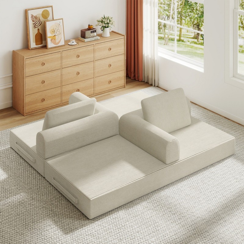 Modern Compression Sofa Folding Sleeper Sofa Bed Floor Couch with Sturdy Frame gallery