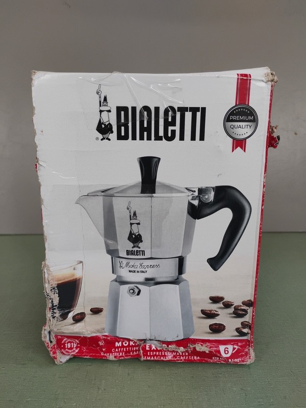 Moka Express Export Espresso Maker 6-Cup 270ml 9.1oz Silver Damaged Box gallery