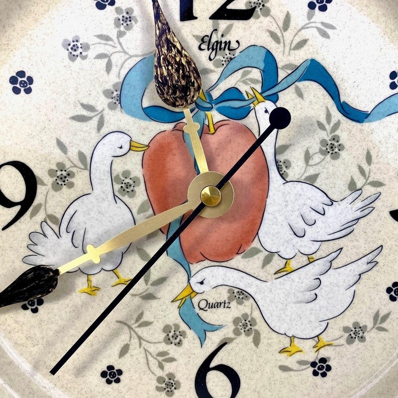 Blue Ribbon Goose Wall Clock Elgin Country Kitchen Farmhouse 1980s Marmalade gallery
