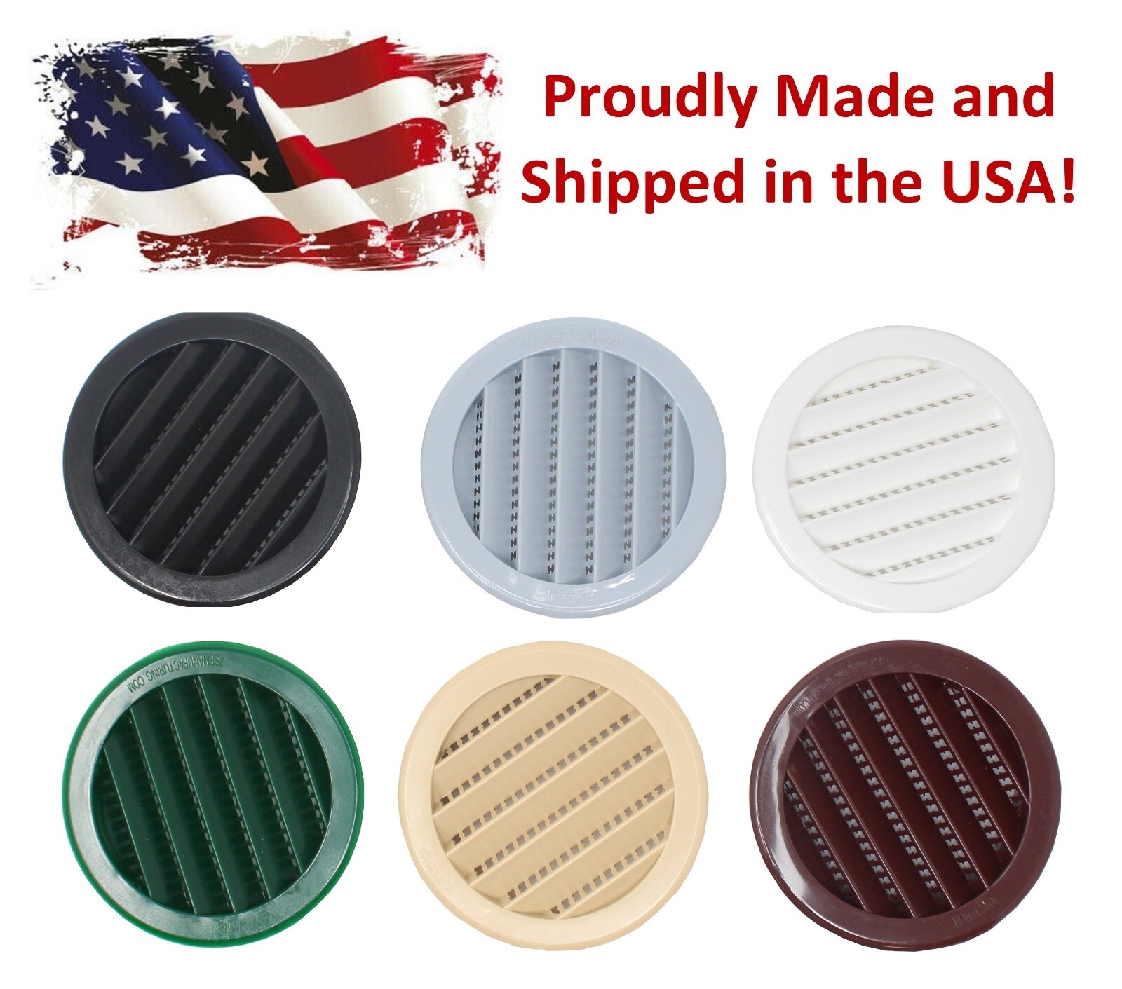 2.5" Round Plastic Louver Soffit Air Vent Reptile Screen Grille Cover gallery