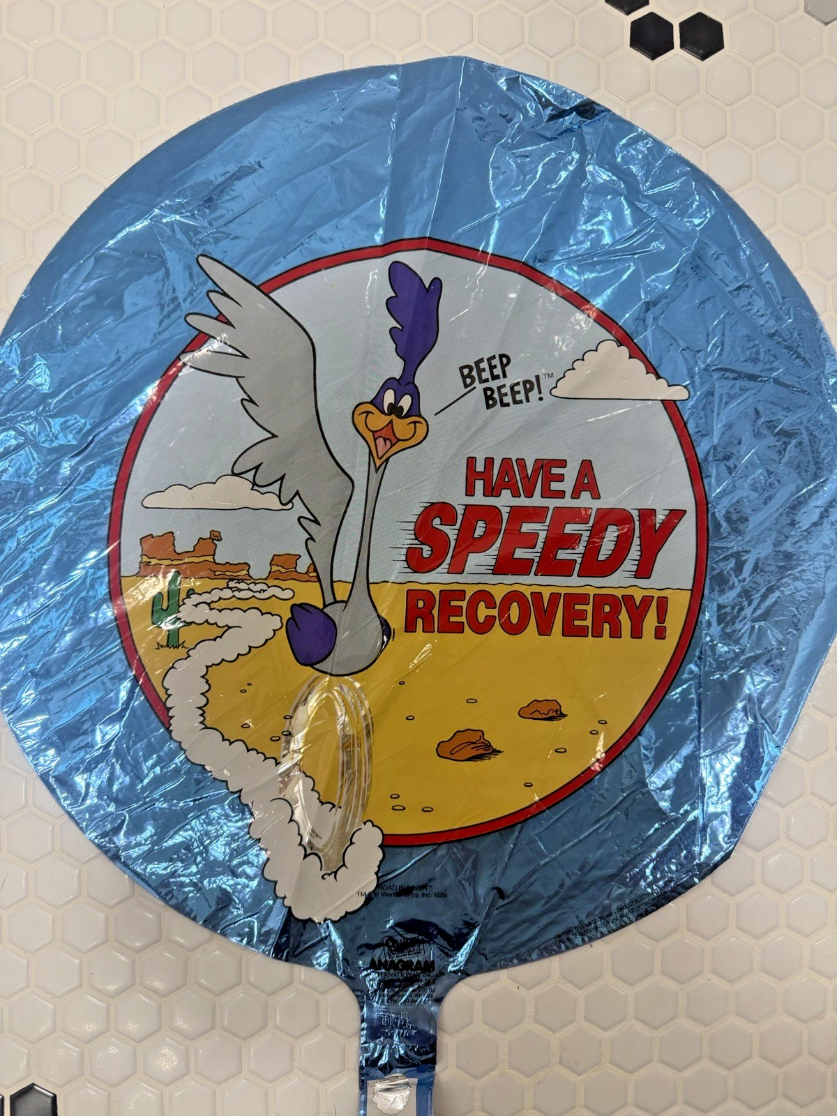 Looney Tunes Roadrunner "Speedy Recovery" Get well soon mylar balloon gallery