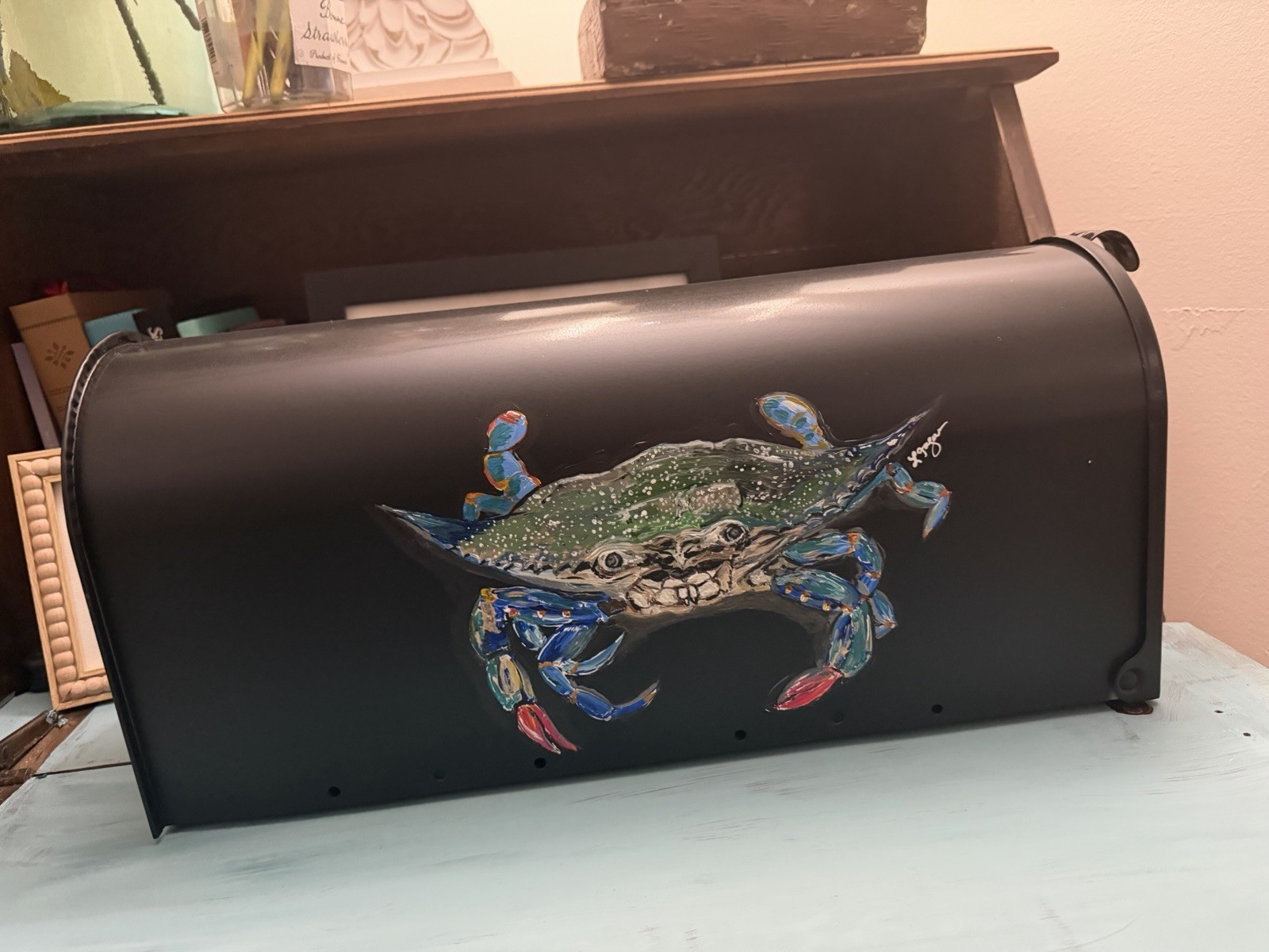 Custom Hand Painted Mailbox | Coastal Wildlife Art | Crab | Customizable gallery