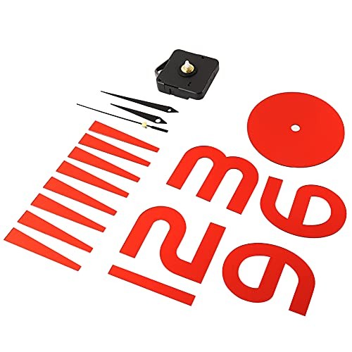 3D Frameless Wall Clock Sticker, Frameless Clock 1mm Acrylic Mirror Watch Red gallery