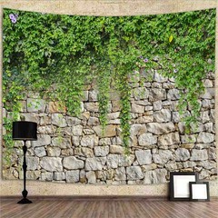 1950s Garden Greens Extra Large Tapestry Wall Hanging Wall Art Poster Background