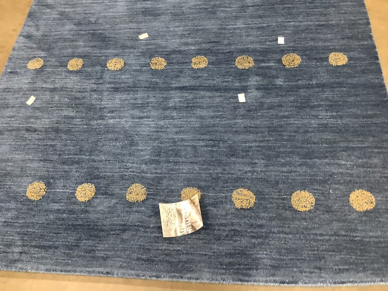 BLUE 6'-0" x 9'-0" Pulled Thread Rug, Reduced Price 1172682350 HIM590M-6 gallery