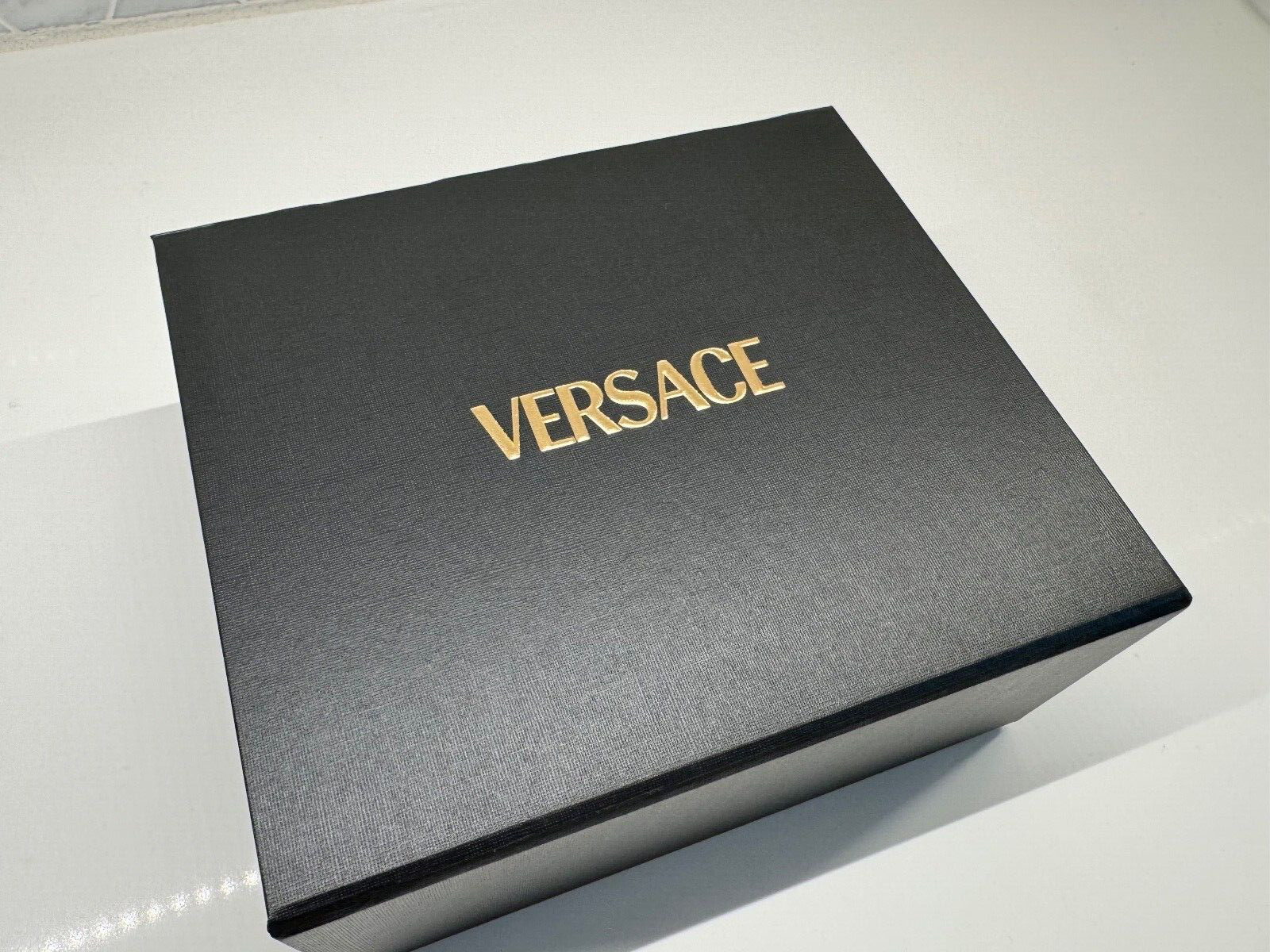 Versace 6”x7”x3” Small Empty Black GIFT BOX Logo for Bag Sturdy For Small Item gallery