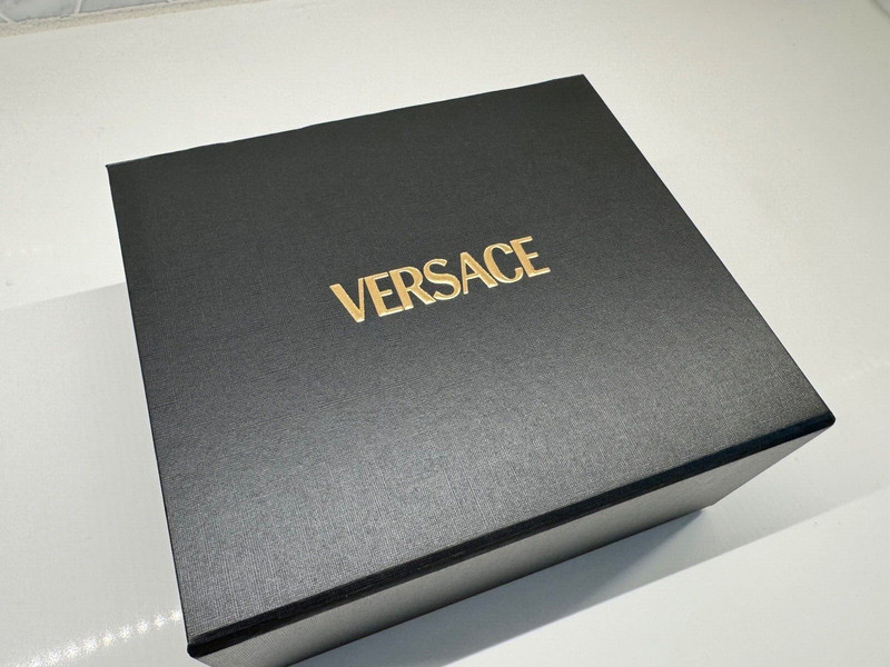 Versace 6”x7”x3” Small Empty Black GIFT BOX Logo for Bag Sturdy For Small Item gallery
