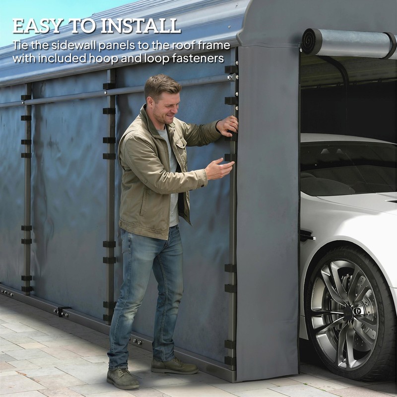 Carport Replacement Sidewall Panel Set of 4 for 10' x 15' Carports gallery