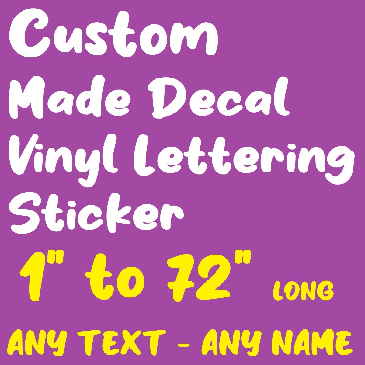 Custom Made Decal Vinyl Lettering Sticker, Car, Truck, Bus, Van - 20 Colors [7 gallery