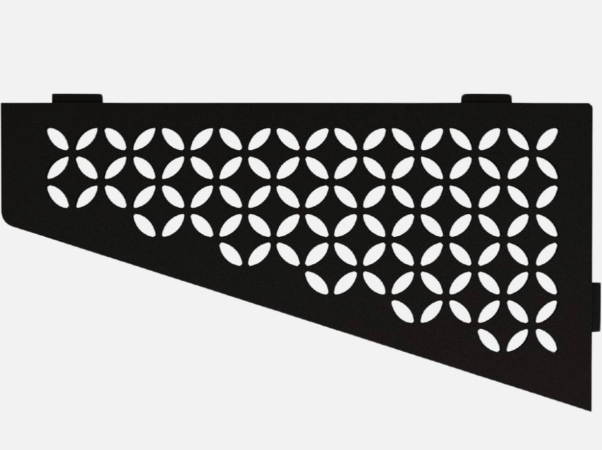 Quadrilateral Corner Shelf for Tiled Walls - Floral Design, Aluminum Material, M gallery
