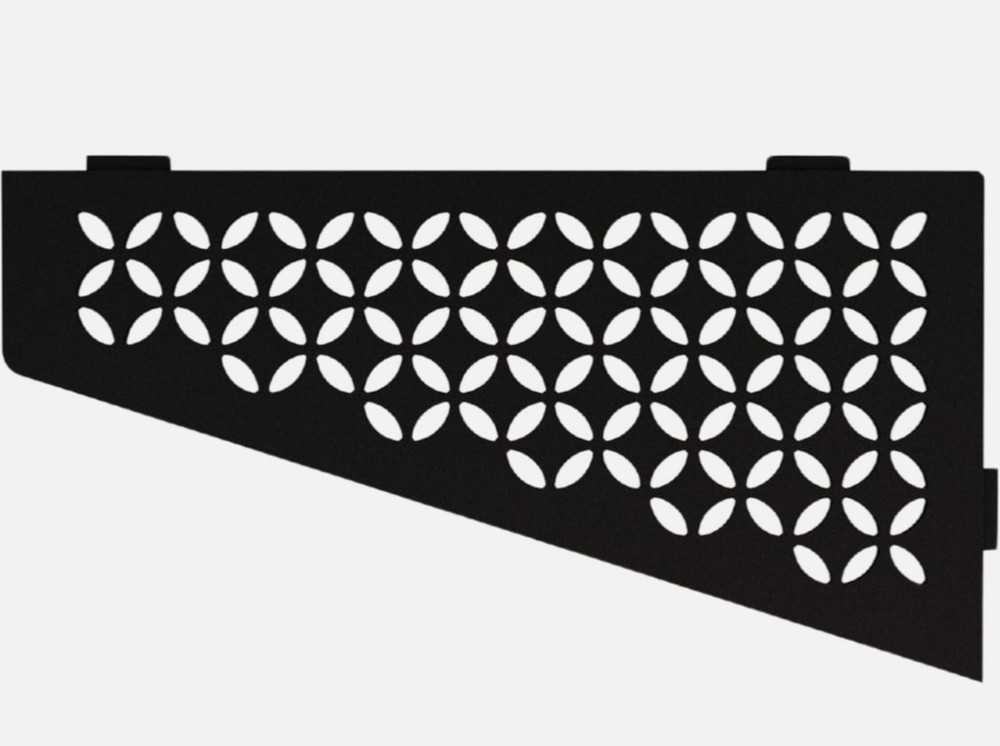 Quadrilateral Corner Shelf for Tiled Walls - Floral Design, Aluminum Material, M