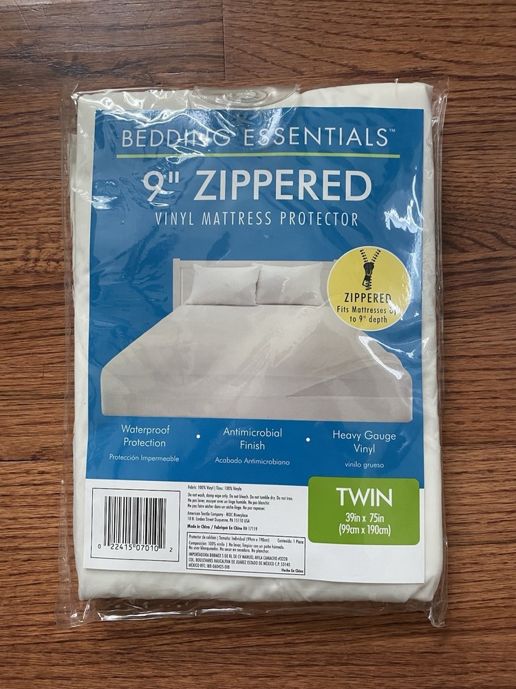 Bedding Essentials 9" Zippered Vinyl Mattress Protector Twin 39in x 75in