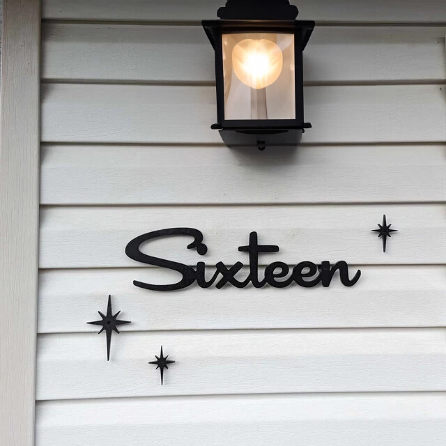 Mid Century Cursive House Numbers, Regular Size House Number Modern Address gallery