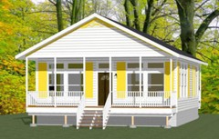 28×36 House — 2 Bedroom 2 Bath — 1,008 sq ft — PDF Floor Plan — Model 3E