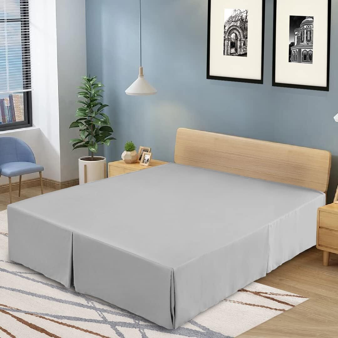 Lux Decor Collection Bed Skirt - Easy Fit King Bed Skirt 16 Inch Tailored Drop - gallery