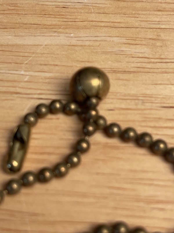 2 PCS Vintage Solid Brass 5/16”Ball with 6" Brass Pull Chain -brass Connector gallery