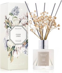 Airkeep Reed Diffuser Set,3.38 fl oz (100 ml) – Clean Linen Oil Diffusers with 8