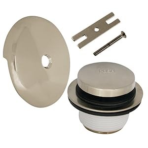 DANCO Universal Bath Tub Touch-Toe Push Button Bath Drain Trim Kit with Overflow gallery