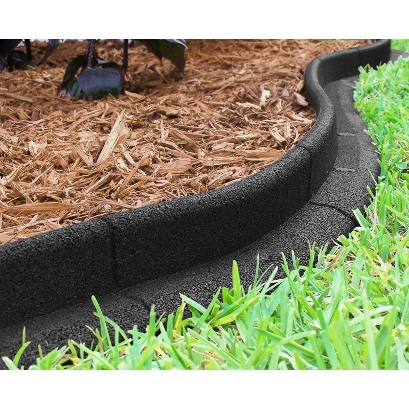 Reusable Landscape Edging 100% Recycled Rubber Mower Edge Design 6 Count New gallery