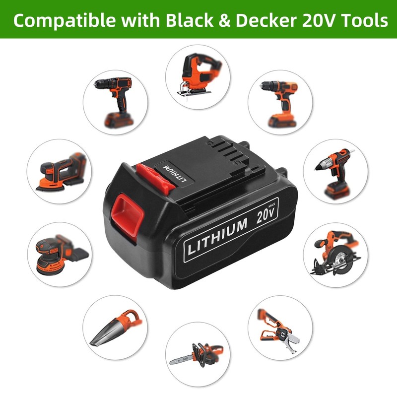 2-Pack 7.0Ah LB2X4020 Replacement for Black and Decker 20V Battery LBXR2020 gallery