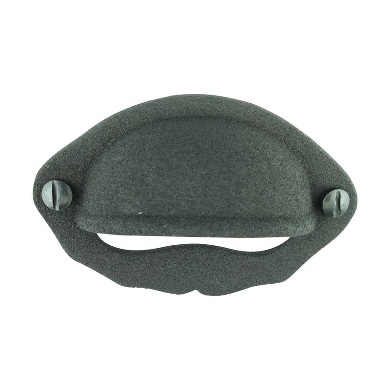 Cabinet or Drawer Bin Pull Black Iron Cup 3" W x 2" H Set of 10 gallery