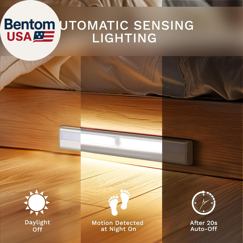 6 Pack Motion Sensor Lights, 10 LED Closet Battery Operated Lights, Stick-On Any gallery