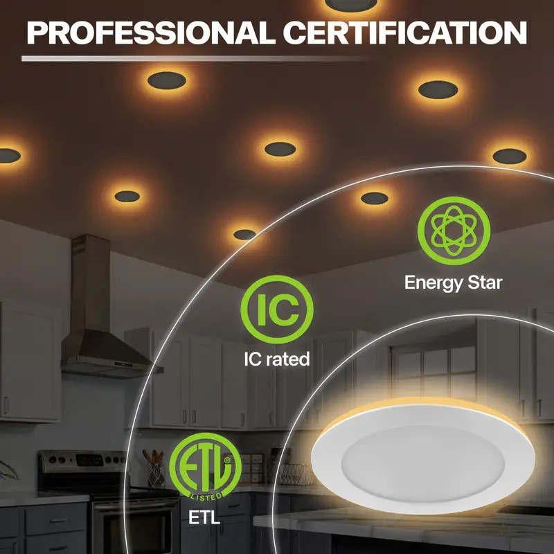 12pcs Ultra-Thin 6-Inch LED Ceiling Lights with Night Light, Dimmable 2700-5000K gallery