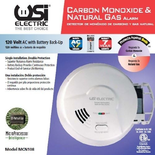 USI Electric MCN108 Carbon Monoxide Natural Gas Alarm Detector Wired gallery