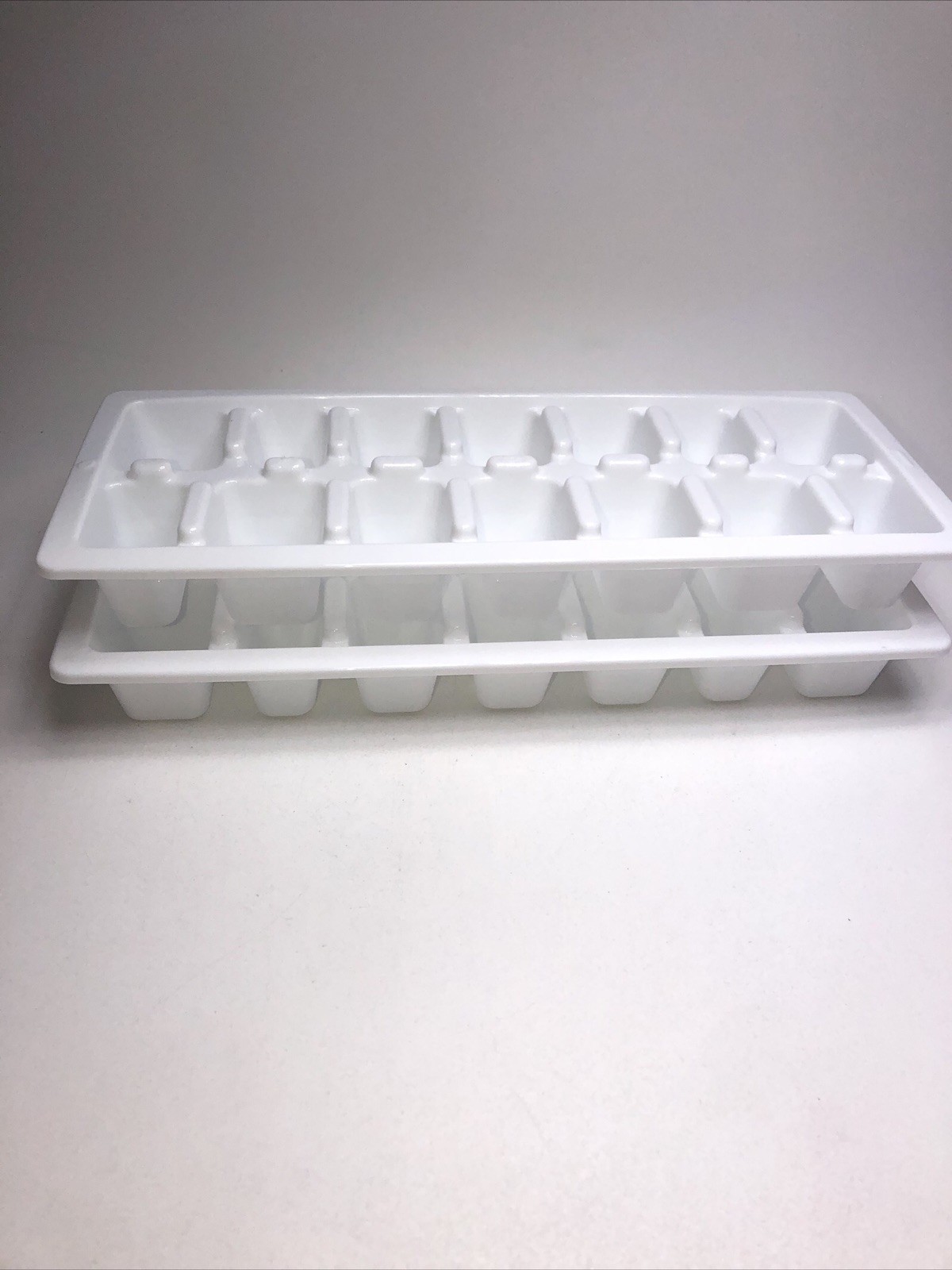 Stacking Ice Cube Trays Strong Plastic White 14 Holes Each ( 2 Trays & Free Ship gallery