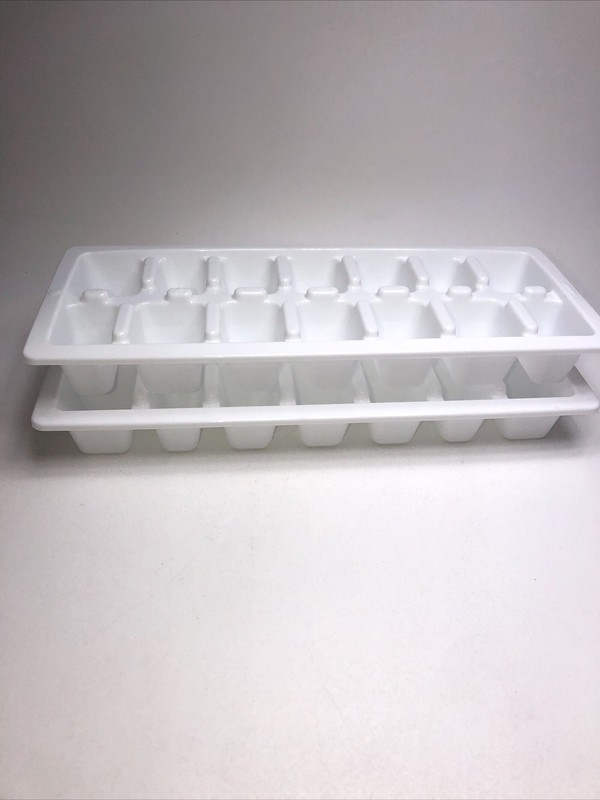 Stacking Ice Cube Trays Strong Plastic White 14 Holes Each ( 2 Trays & Free Ship gallery