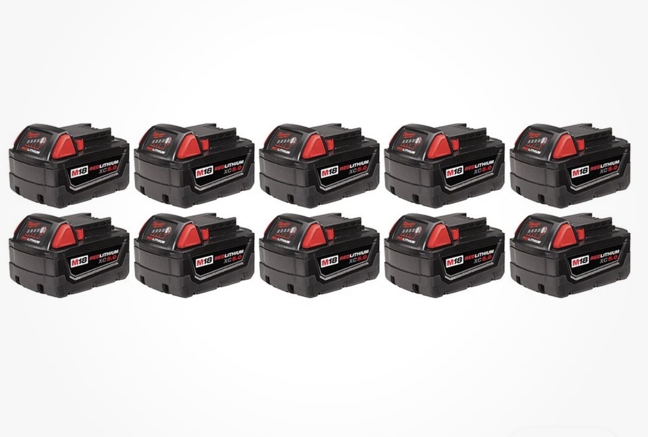 Milwaukee M18 REDLITHIUM XC5.0 Extended Capacity Battery Pack 10 ea (48-11-1851) gallery