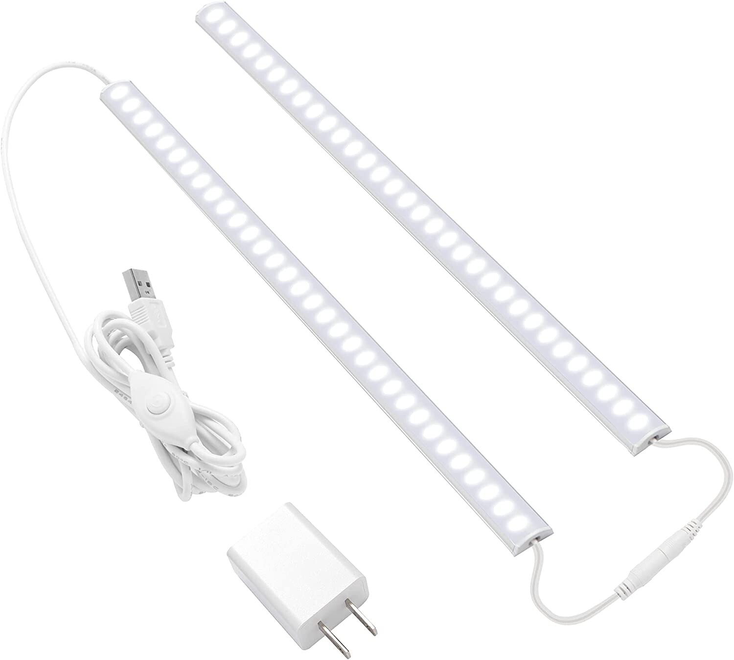 2 X Under Cabinet Lighting, 12" 6000K Dimmable LED, USB Connection, 400 Lumens gallery