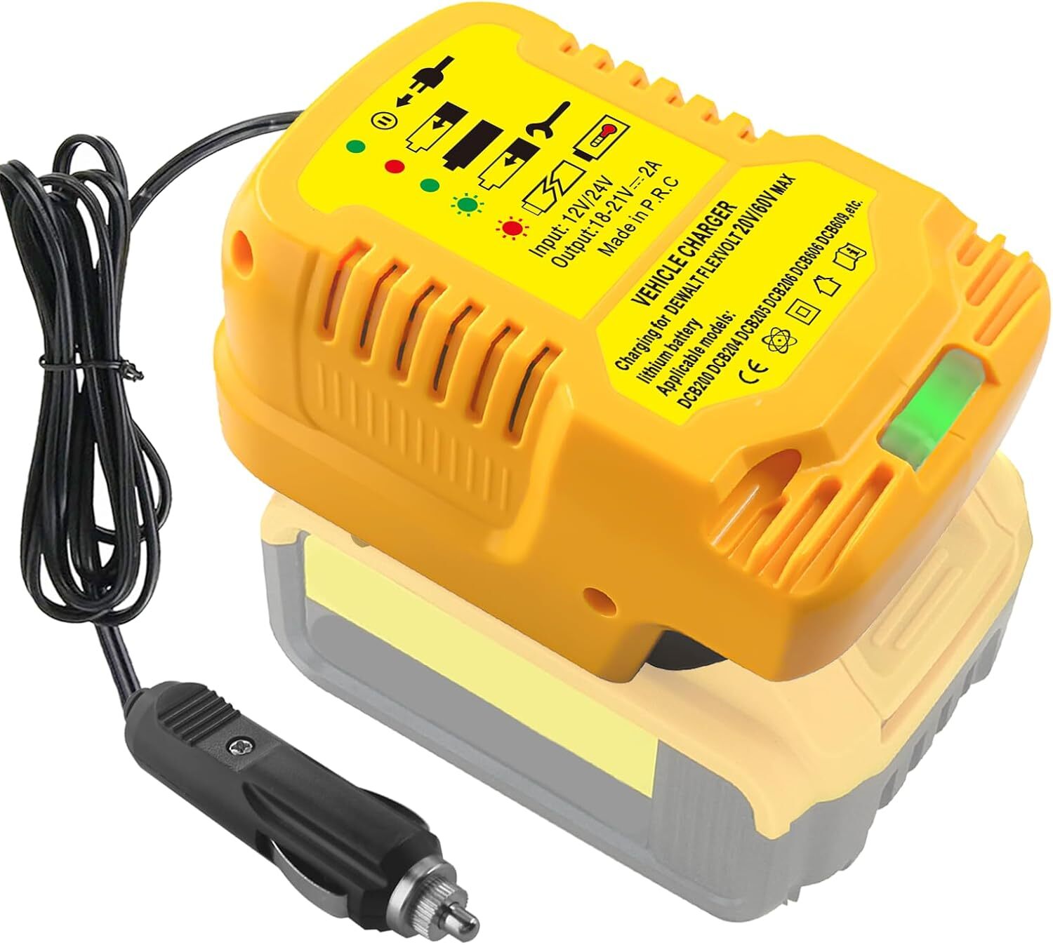 Mini Car Charger for Dewalt 20V 18V Li-ion Battery Portable Use on Car Cigarette gallery